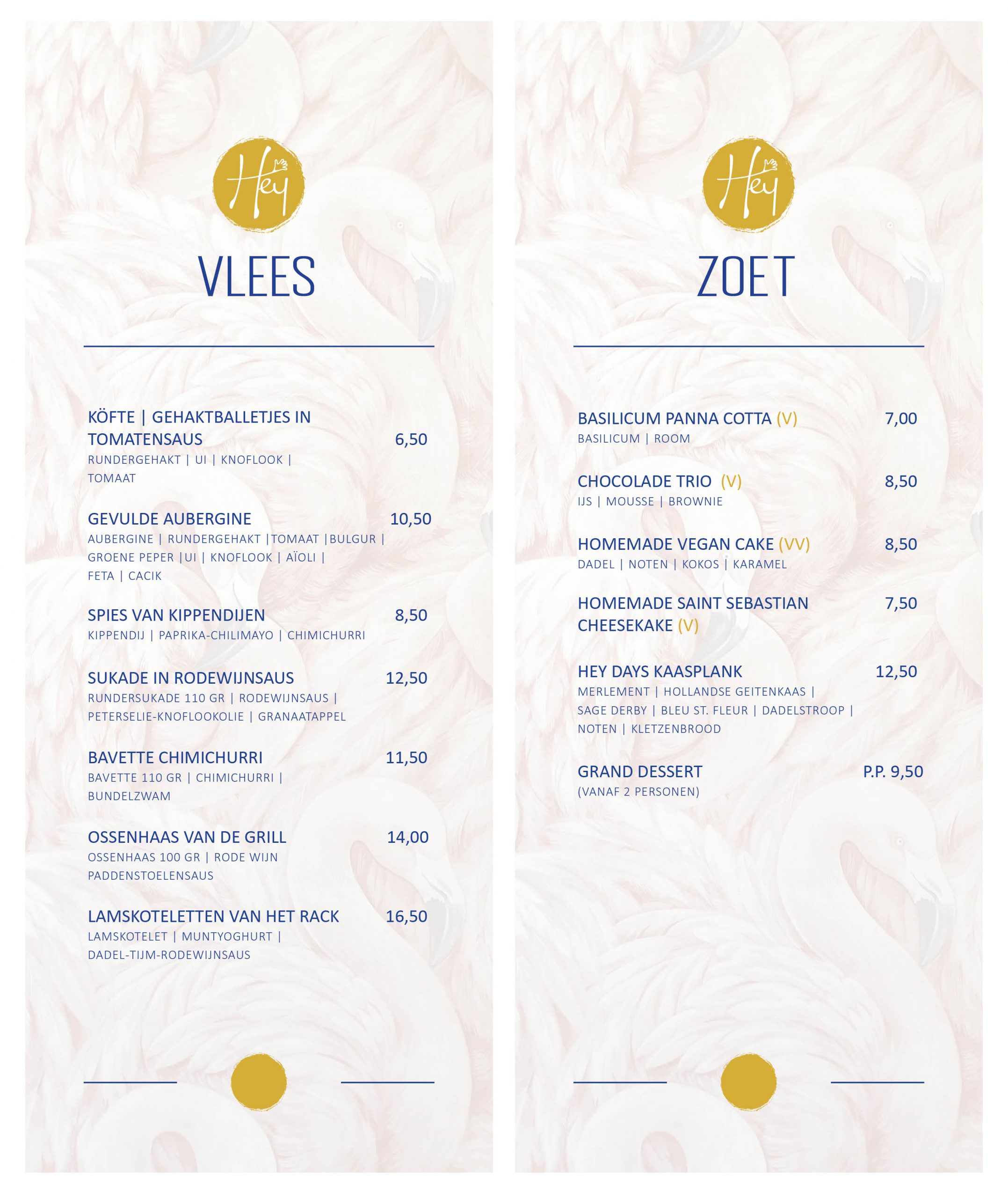 Bekijk de menukaart van HeyDays Restaurant Eindhoven